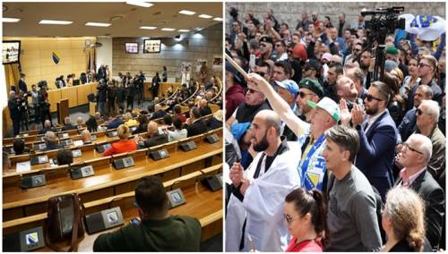 Završeni protesti ispred Parlamenta FBiH