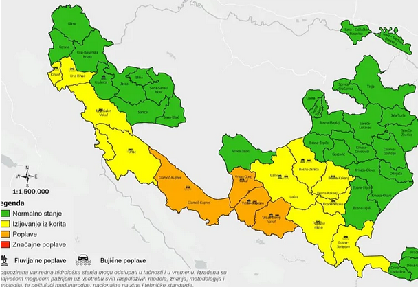 Vanredno stanje: Moguće poplave u više kantona u BiH