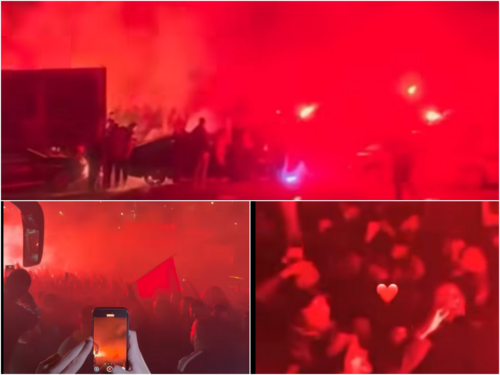 Vatrena fešta na Koševu: Navijači dočekali fudbalere Sarajeva nakon pobjede