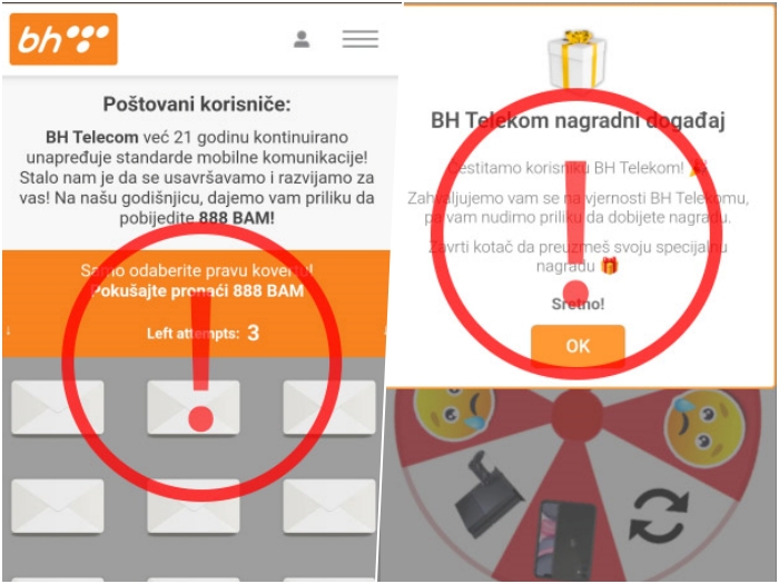 Važno upozorenje iz BH Telecoma: Lažna nagradna igra