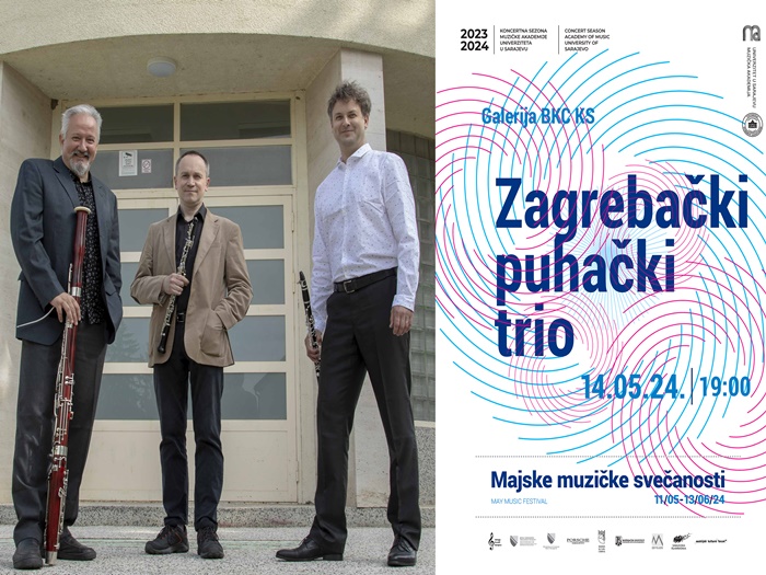 Večeras koncert Zagrebačkog puhačkog trija u okviru 17. Majskih muzičkih svečanosti