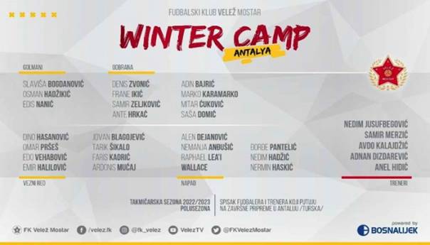 Velež putuje u Antaliju