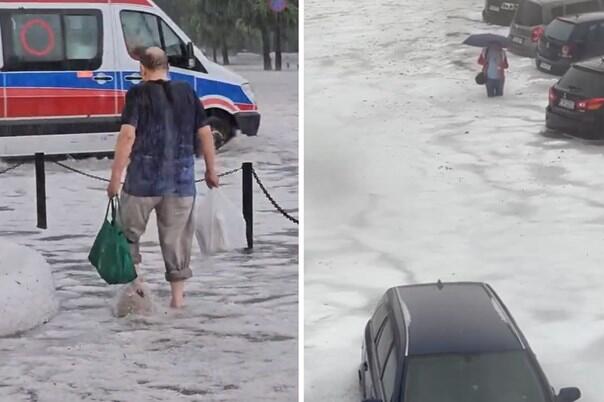 Veliko nevrijeme je jučer zahvatilo poljski grad, ulice bile prekriveno ledom