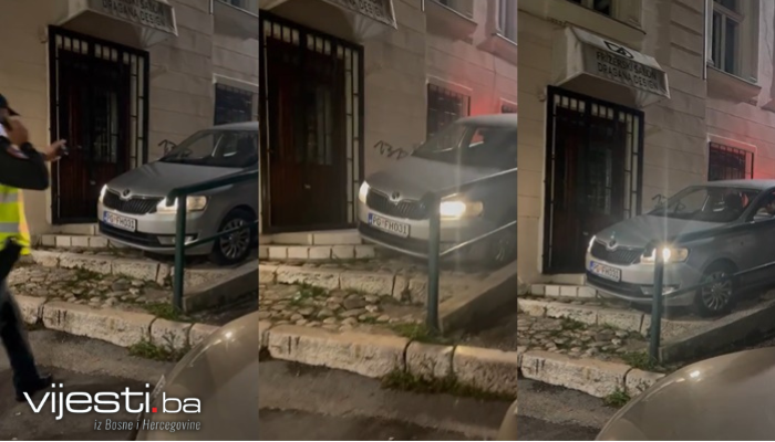 Video iz Sarajeva: Autom niz basamake