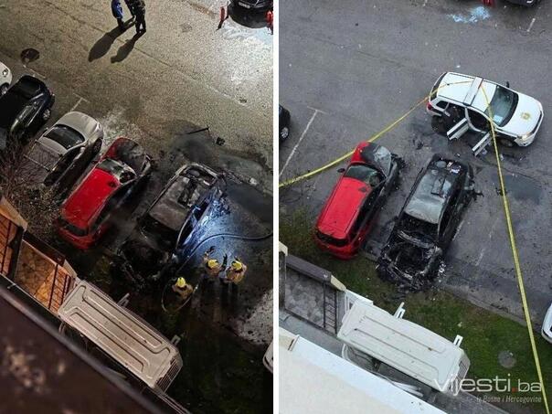 Video: Izgorio automobil na Grbavici, požar zahvatio i drugo vozilo