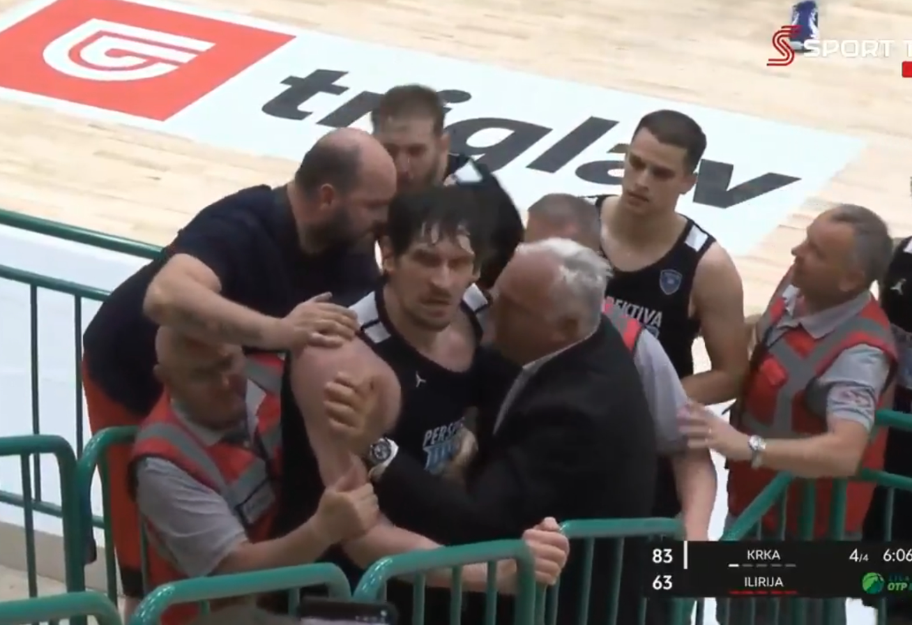 Video: Marjanović krenuo na navijača, Dončić ga smirivao