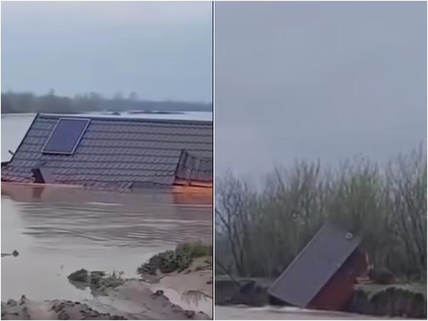 Video: Nabujala rijeka Bosna u Odžaku odnijela vikendicu