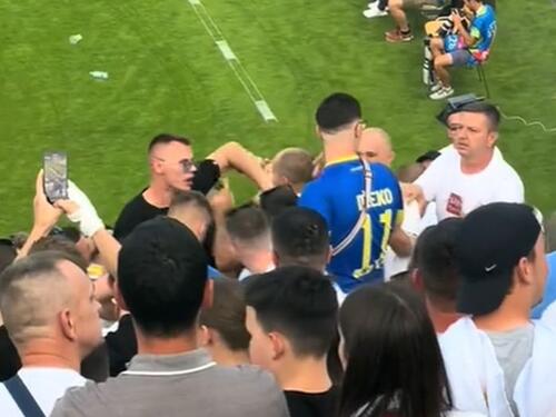 Video: Obračun navijača BiH i Slovenije na tribinama