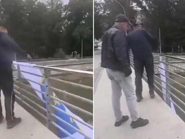 Video: Skinuta zastava s ljiljanima u Kiseljaku uoči utakmice Zmajeva
