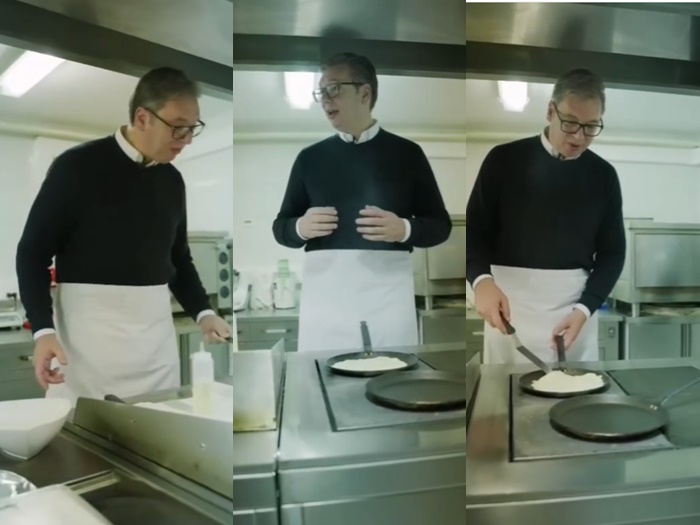 VIDEO: Vučić pokazao kako pravi palačinke, ismijan u komentarima