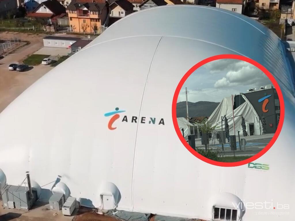 Vjetar srušio "najsavremeniji" balon TC Arena na Ilidži