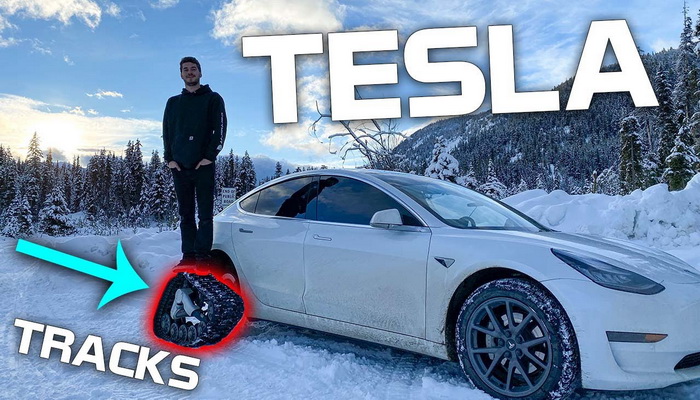 Vlasnik Teslinog Modela 3 od automobila napravio "motorne sanke"