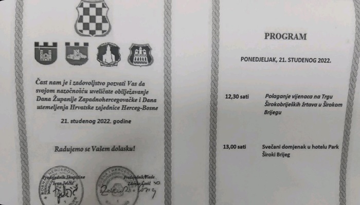 Vlasti ZHK šalju pozive institucijama na obilježavanje Dana tzv. Herceg-Bosne