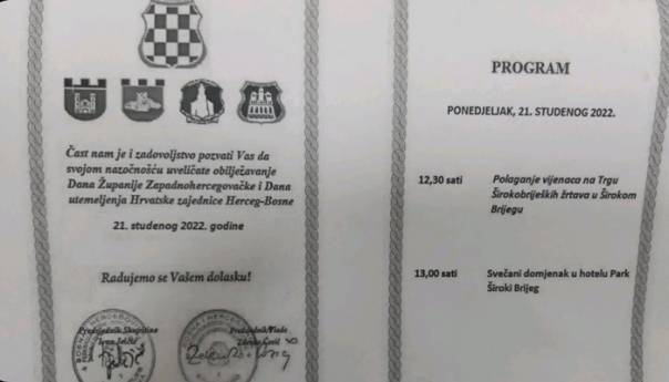 Vlasti ZHK šalju pozive institucijama na obilježavanje Dana tzv. Herceg-Bosne