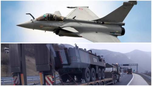 Vojna vozila EUFOR-a na tlu BiH, na bh. nebu francuski avioni