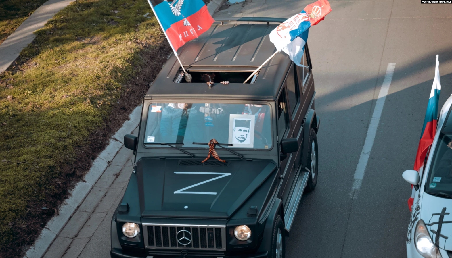 Vožnja podrške ruskoj invaziji u Beogradu