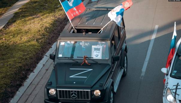 Vožnja podrške ruskoj invaziji u Beogradu