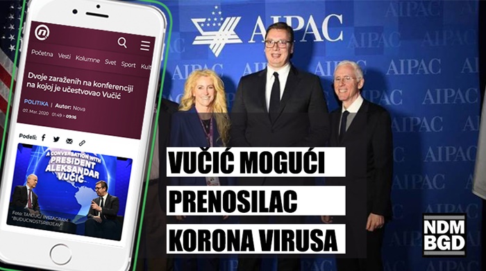 Vučić mogući prenosilac korona virusa