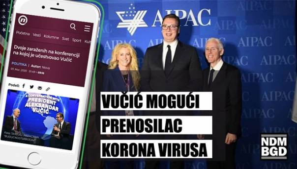 Vučić mogući prenosilac korona virusa