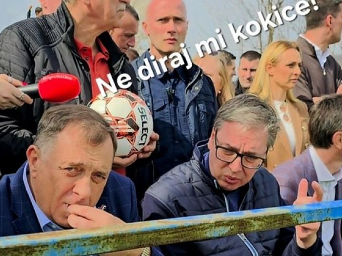 Vučić šaljivo poručio Dodiku: 'Ne diraj mi kokice'