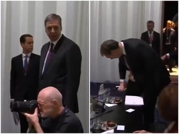 Vučić u Danskoj nije imao mjesto u sali pa polomio stolicu