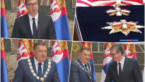 Vučić uručio najveće državno priznanje Miloradu Dodiku