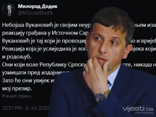 Vukanović: Dodik raspisao nagradu za moju glavu, kao nekad na divljem zapadu