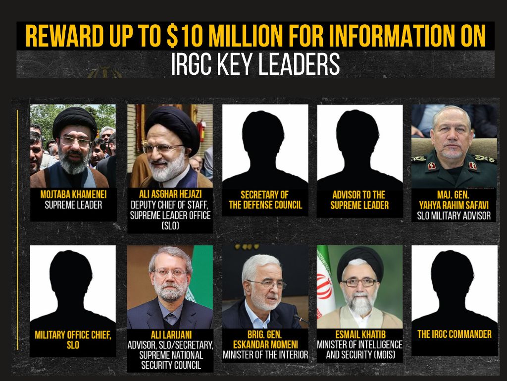 Washington nudi 10 miliona dolara za informacije o iranskim vođama