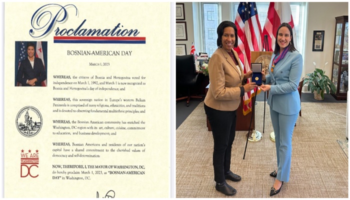 Washington proglasio 1. mart Danom bosansko-američkog prijateljstva