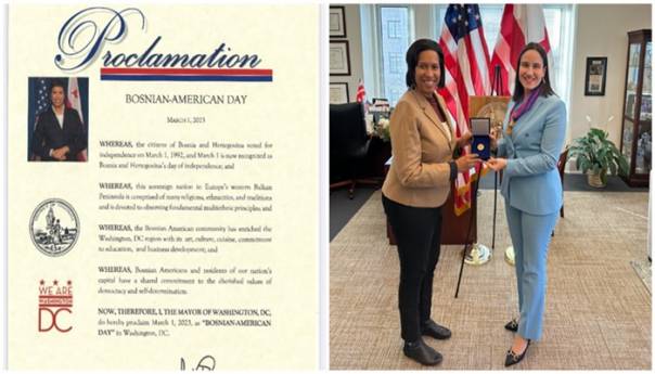 Washington proglasio 1. mart Danom bosansko-američkog prijateljstva