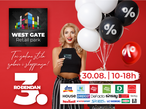 West Gate Retail Park slavi treći rođendan, velika proslava u subotu