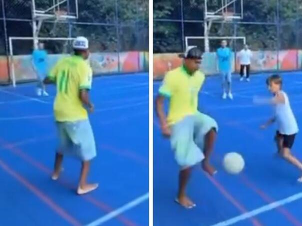 Yamal zaigrao fudbal s lokalnom djecom u Brazilu