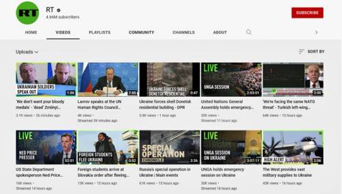 YouTube blokira pristup RT-u i Sputniku u Evropi