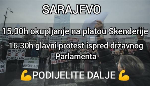 Za danas najavljeni protesti u nekoliko bh. gradova