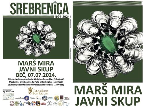 Za Međunarodni dan sjećanja na žrtve genocida u Srebrenici 'Marš mira' i javni skup 7. jula u Beču