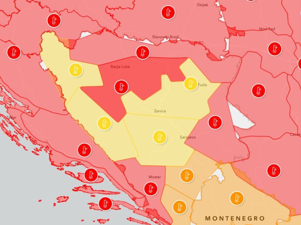 Za Mostar, Banju Luku, Prijedor i Višegrad izdato najviše upozorenje