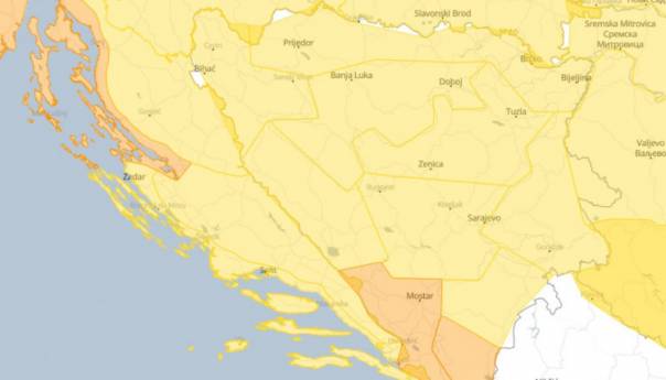 Za veći dio BiH upaljen žuti meteoalarm: Moguće poplave zbog obilnih padavina