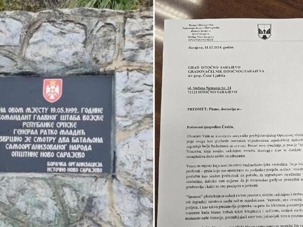 Zahtijeva se uklanjanje spomen-ploče Mladiću na Vracama