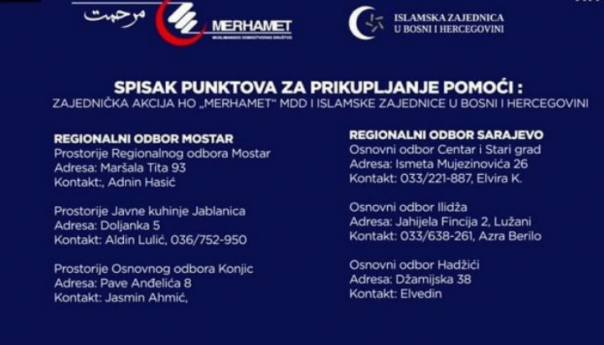 Zajednička akcija Merhameta i Islamske zajednice u BiH za pomoć Turskoj i Siriji