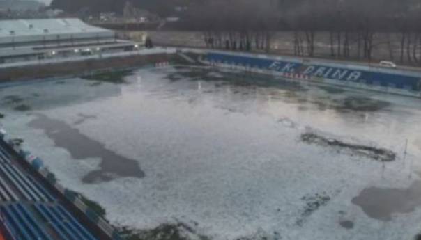 Zaledio poplavljeni stadion FK Drina u Zvorniku