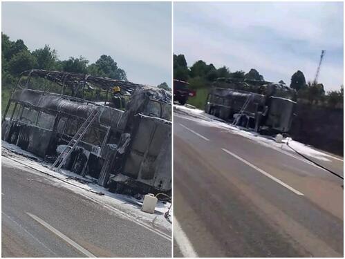 Zapalio se autobus pun đaka kod Boljevca, djeca na vrijeme evakuisana