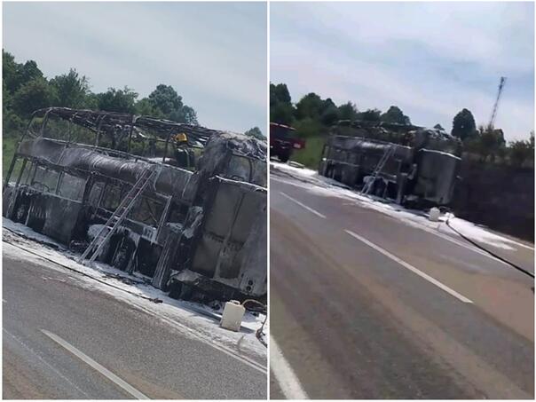 Zapalio se autobus pun đaka kod Boljevca, djeca na vrijeme evakuisana