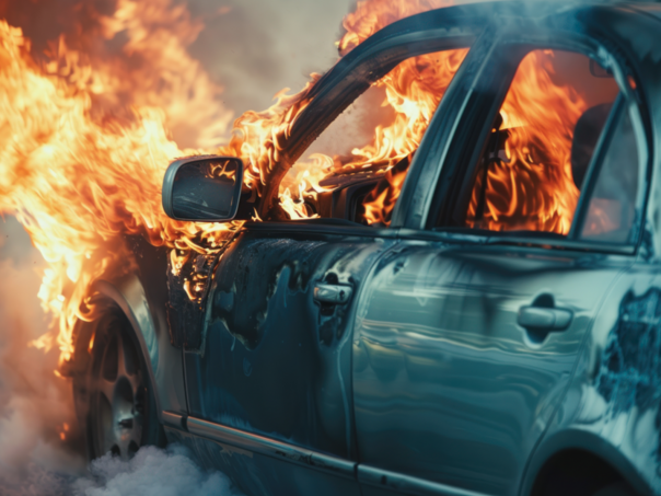 Zapaljeno vozilo u Rogatici, u toku istraga