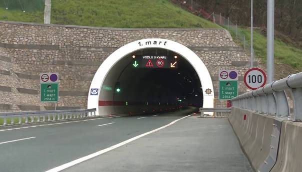 Zatvorena desna cijev tunela 1. mart u smjeru Zenica-Sarajevo