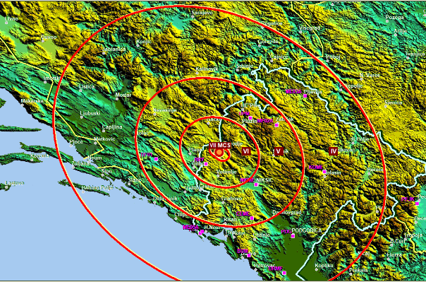 Zavod za seizmologiju Crne Gore: Zemljotres jačine 5.4