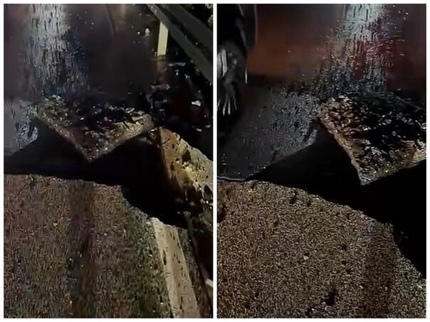 Zbog udara groma na Pelješcu napukla cesta