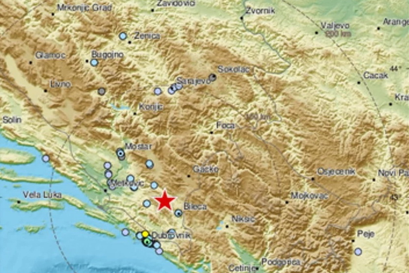 Zemljotres jačine 3,5 stepeni iza ponoći pogodio područje Ljubinja