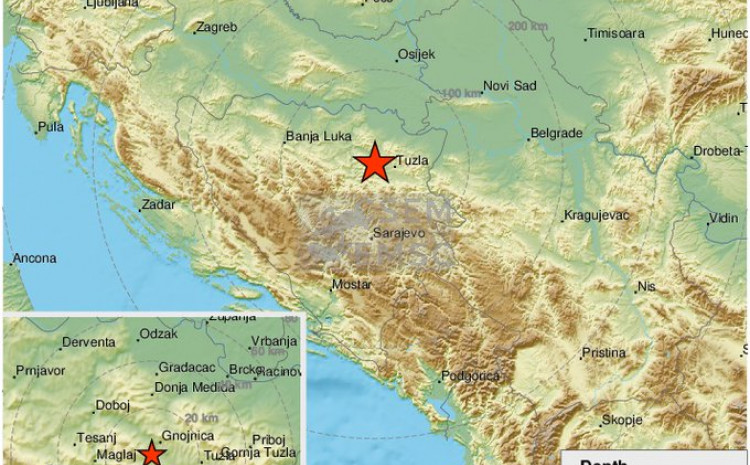 Zemljotres jačine 3,6 po Rihteru u okolini Tuzle