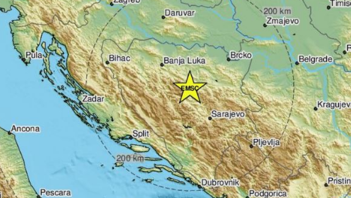 Zemljotres jačine 4,6 stepeni pogodio BiH