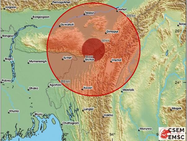 Zemljotres jačine 5.6 stepeni pogodio pogranični region Mjanmara i Indije